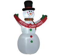 HOMCOM Pupazzo di Neve Gonfiabile Gigante Alto 243cm con Luci a LED Decorazione da Esterno o Giardino