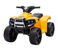 HOMCOM Quad Elettrico per Bambini ATV 6V con Fari e Clacson, Velocità 3km/h, Età 18-36 Mesi, 65x40x43cm, Nero Giallo