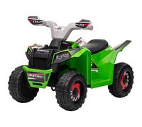 HOMCOM Quad per Bambini 18-36 Mesi in PP e Metallo con Ruote Resistenti e Velocità max 2.5 km/h, 70x41.5x48.5 cm, Verde Grigio e Nero