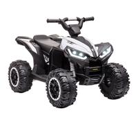 HOMCOM Quad per Bambini 3-5 Anni 12V, 2 Velocità, Ruote con Clacson Bianco
