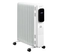 HOMCOM Radiatore ad Olio a 11 Elementi, Termoconvettore Silenzioso con 3 Livelli di Riscaldamento, Timer, Temperatura Regolabile, Protezione da Surriscaldamento, Antiribaltamento, 50.5x24x63cm, Bianco