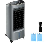 HOMCOM Raffreddatore d'aria mobile 4 in 1 umidificatore, purificatore e ventilatore, oscillazione 90°, 4 velocità, 3 modalità, serbatoio acqua 6L, confezioni di ghiaccio, telecomando, per camera da