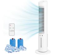 HOMCOM Raffrescatore d'Aria Portatile a Torre, 3-in-1 con Serbatoio da 3 Litri, Oscillazione 48°, 3 Velocità, 3 Modalità, Telecomando, per Casa e Ufficio, Bianco