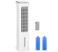 HOMCOM Raffrescatore d'aria 2 in 1 con raffreddamento ad acqua Serbatoio 7 L, timer 12 h, per 20 m², 23x29x86 cm, Bianco Aosom Italy
