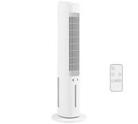 HOMCOM Raffrescatore d'Aria Portatile a Torre, 3-in-1 con Serbatoio da 3 Litri, Oscillazione 48°, 3 Velocità, 3 Modalità, Ventilatore Evaporativo con Telecomando, per Casa e Ufficio, Bianco