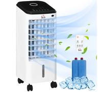 HOMCOM Raffrescatore Evaporativo 3 in 1, Ventilatore, Umidificatore con Ghiaccio e Deumidificatore, Bianco Aosom Italy