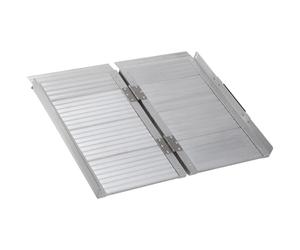 HOMCOM Rampa per Sedia a Rotelle Pieghevole 61x74x5 cm Argento