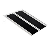 HOMCOM Rampa per Sedia a Rotelle Pieghevole in Alluminio Antiscivolo, 91x72 cm