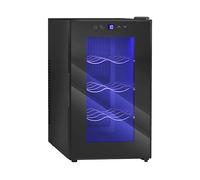 HOMCOM refrigerata CANTINETTA, 8 bottiglie, 3 ripiani, dimensoni: L 26,5 cm, A 47,5 cm, P 26,5000 cm, temperatura massima 18 °C, Nero
