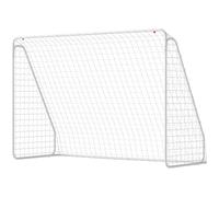 HOMCOM Rete da Calcio per Giardino in PE e Metallo 301x120x200 cm Bianco