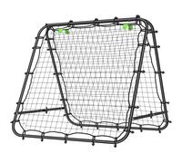 HOMCOM Rete da Calcio Rebounder in PE e Metallo Nero con Picchetti Inclusi