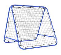HOMCOM Rete di Rimbalzo per Calcio Pieghevole, Rete da Calcio Rimbalzante con Angolazione Regolabile in Acciaio, per Allenamento Baseball e Pallavolo, 100x95x90 cm, Blu
