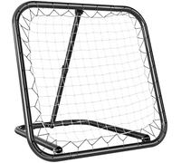 HOMCOM Rete di Rimbalzo per Calcio, Rete da Calcio Rimbalzante e Pieghevole con Angolazione Regolabile in Metallo, per Allenamento Baseball e Pallavolo, 78x84x65-78 cm, Nero