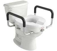 HOMCOM Rialzo WC per Anziani Regolabile in Larghezza con Maniglie, Bianco