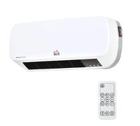 Homcom Riscaldatore da bagno a parete 1000W/2000W con telecomando 45X18,6X11,5Cm