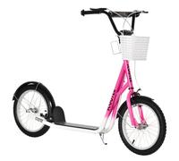 HOMCOM Roller Kinderroller mit Luftreifen Handbremse, 16 Zoll Tretroller Höhenverstellbar Kickscooter für Jungen und Mädchen 5-12 Jahre Kickboard Cityroller Kinder Scooter