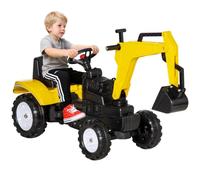 HOMCOM Ruspa Giocattolo Cavalcabile a Pedali 4 Ruote 107x42x71 cm Giallo