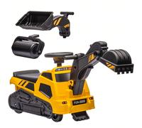 HOMCOM Ruspa Giocattolo con Volante e Benna di Scavo, 3 in 1 Macchina Cavalcabile per Bambini da 18 Mesi-2 Anni, 100x43x48.5 cm, Giallo e Nero Description:Scopri l'avventura definitiva! La nostra rusp