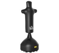 HOMCOM Sacco da boxe in piedi 180cm Colonna pugilistica dal design umanoide Sacco da boxe per adulti professionisti e principianti Nero