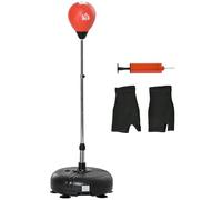 HOMCOM Sacco da boxe, supporto, speedball teen 133-151cm, Rosso/Nero