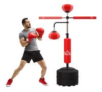 HOMCOM Sacco da Terra 4 in 1 Altezza Regolabile con 2 Speedball e Barra Girevole