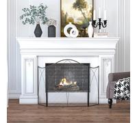 HOMCOM Salvachispas camino pieghevole con schermo protettivo 3 pannelli 126x2x76 cm