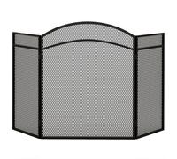 HOMCOM Salvachispas per camino a 3 pannelli pieghevole 96x60 cm nero