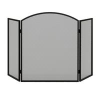 HOMCOM Salvachispas per camino a 3 pannelli pieghevole 96x62 cm nero