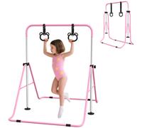 HOMCOM Sbarra Ginnastica Artistica per Bambini 3+ Anni in Acciaio Rosa