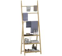HOMCOM Scaffale Bagno con Porta Asciugamani, Mobile Bagno a 3 Ripiani con 3 Barr