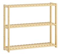 HOMCOM Scaffale da Bagno 3 Ripiani Regolabili 60x15x50 cm Color Legno