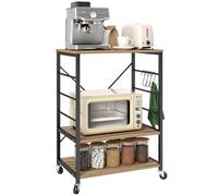 HOMCOM Scaffale da Cucina a 3 Livelli Stile Industriale 60x40x84 cm Teak