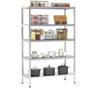 HOMCOM Scaffale da Cucina a 4/5 Livelli in Acciaio Inox 201 Argento