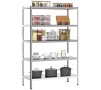 HOMCOM Scaffale da Cucina a 4 Livelli in Acciaio Inox 201 Argento