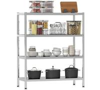 HOMCOM Scaffale Portaoggetti da Cucina a 4/5 Livelli in Acciaio Inox 201 Argento