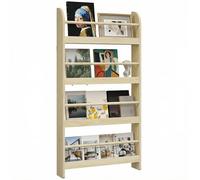 HOMCOM Scaffale da parete a libri con 4 ripiani libreria per bambini per casa ufficio carico 30 kg 59 x 12 x 113 cm naturale