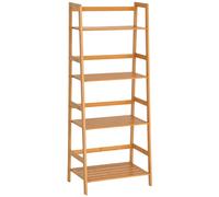 Homcom Scaffale in bambù Scaffale da bagno a 4 livelli Scaffale per libreria Organizzatore Scarpiera 48X30X119 cm