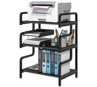 HomCom Scaffale a 3 livelli in metallo e truciolato – stile industriale, 55x40x77 cm, Nero