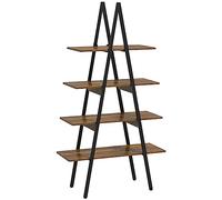 HOMCOM Scaffale Libreria a 4 Livelli, 92x38.5x166 cm Marrone e Nero
