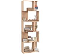 HOMCOM Scaffale Libreria a 5 Ripiani Suddivisi Color Legno