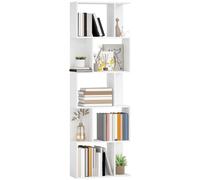 HOMCOM Scaffale Libreria a 5 Ripiani Suddivisi, Libreria Salvaspazio a Forma di