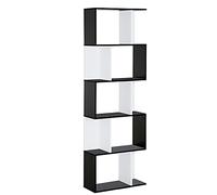 HOMCOM Scaffale Libreria a 5 Ripiani Suddivisi Nero e Bianco