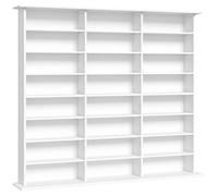 HOMCOM Scaffale multimediale per 1032 CD o 594 DVD con 24 vani e 18 ripiani, bianco Aosom Italy
