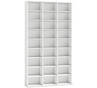 HOMCOM Scaffale multimediale per 835 CD o 500 DVD con 21 ripiani regolabili, bianco Aosom Italy
