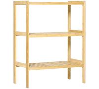 HOMCOM Scaffale Multiuso 3 Livelli in Bambù Salvaspazio per Bagno e Salotto