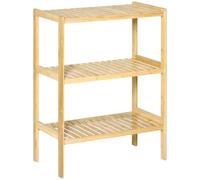 HOMCOM Scaffale Multiuso 3 Livelli in Bambù Salvaspazio per Bagno e Salotto