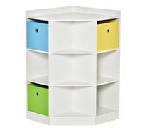 HOMCOM Scaffale per Bambini a 3 Cassetti in Tessuto non Tessuto e MDF, Bianco Aosom Italy