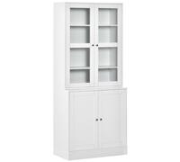 HOMCOM Scaffale per libri Scaffale da parete, 2 ripiani, 76 cm x 40 cm x 178,5 cm, Bianco