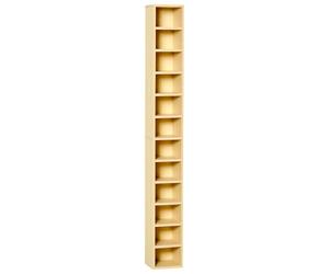 HOMCOM Scaffale Porta CD a 12 Ripiani per 204 CD, Libreria Porta CD, Videogames, Blu-ray in MDF e Truciolato, 21x20x175 cm, Color Legno