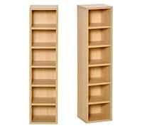 HOMCOM Scaffale Porta CD Set di 2 Pezzi con 6 ripiani 102 CD da Casa in Legno MDF 21 x 19.2 x 88.3cm Legno naturale